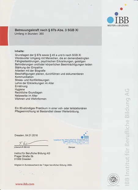 Lebensfreunde Dresden - Seniorenbetreuung und Kinderbetreuung -Lebensfreunde Dresden - Seniorenbetreuung und Kinderbetreuung -Zertifikat Betreuungskraft